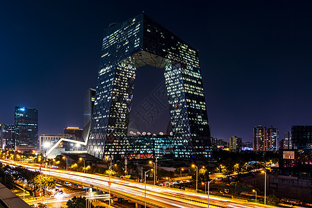 北京中央电视台大楼夜晚背景