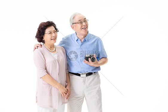 老年夫妇拍照图片