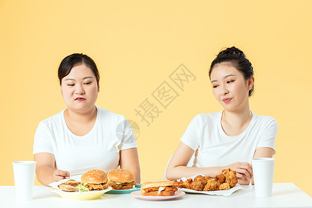 闺蜜们胖瘦姐妹花厌食背景