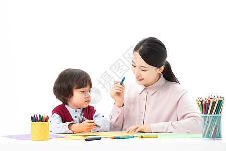 儿童幼教老师带学生画画图片