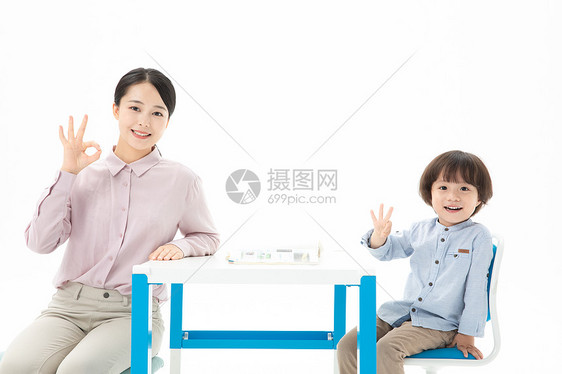 儿童幼教老师学生ok手势图片