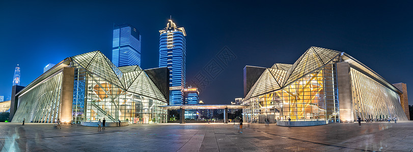 炫酷科技背景深圳音乐厅70周年国庆灯光秀背景