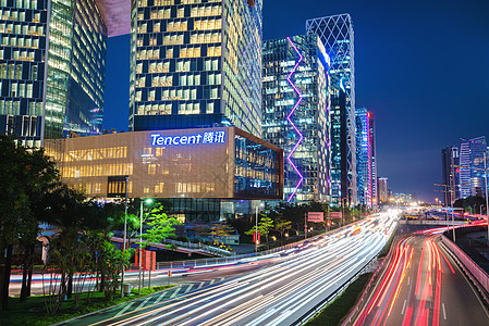 滨海大道交通道路夜景高清图片