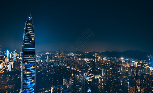 深圳京基100大厦深圳城市夜景背景