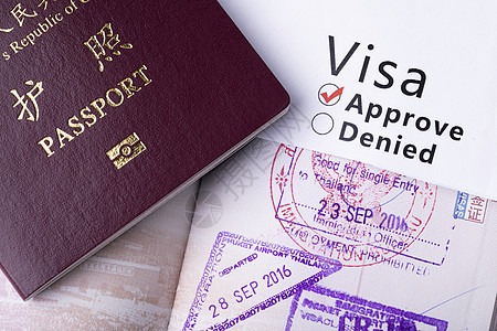国外留学出国签证visa图片