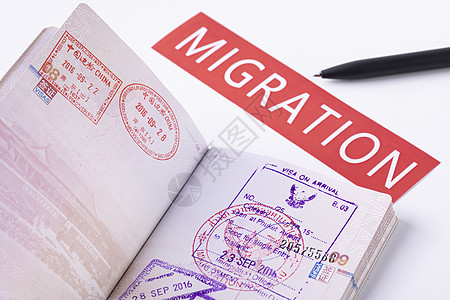 移民国外留学出国签证visa背景图片