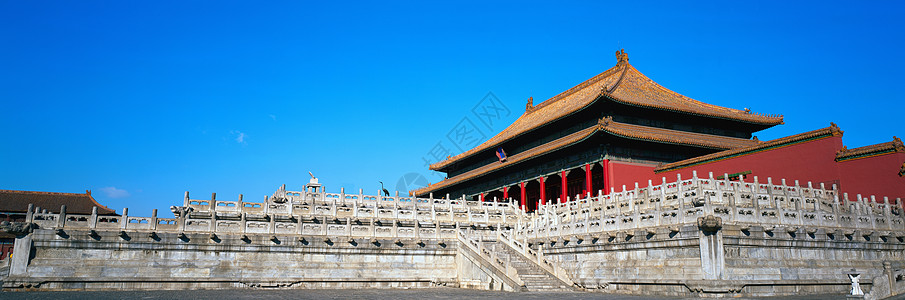 蓝色长图北京故宫天安门背景