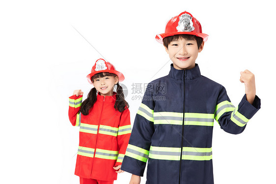 小小消防员加油手势图片