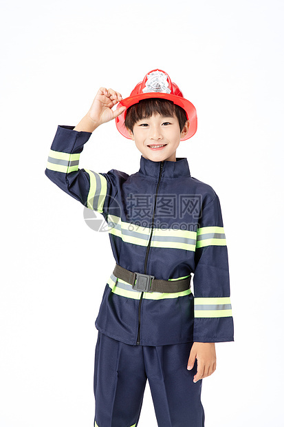 小小消防员形象手势图片