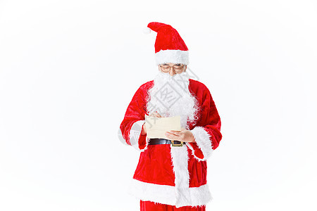 圣诞老人写礼物清单背景图片