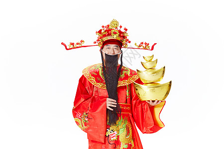 财神爷抱金元宝图片素材