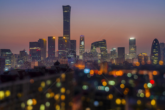 夜景的北京国贸图片