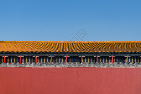 蓝色极简风国庆故宫的古建筑背景