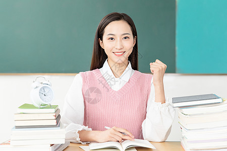 活力学生青年女性考研学习背景