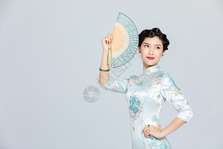 中国风旗袍美女背景