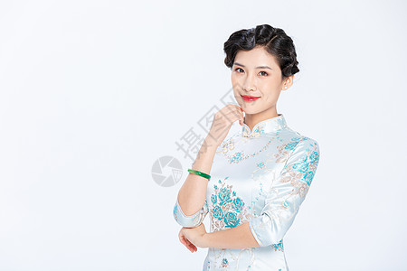旗袍美女中国风旗袍优雅女性背景