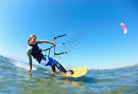女风筝冲浪者背景图片