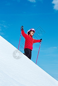 女孩滑雪图片