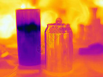 蜡烛和罐子的热图像图片