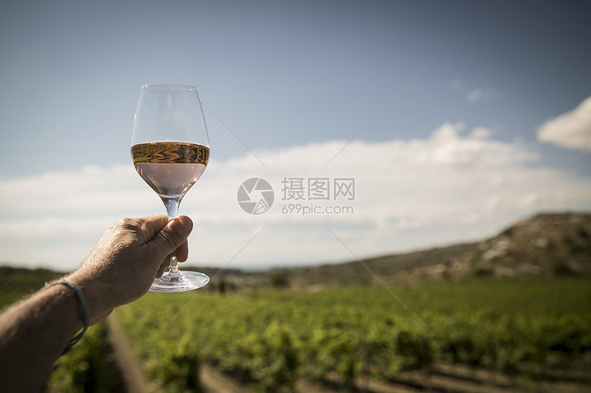 成熟男人举起酒杯