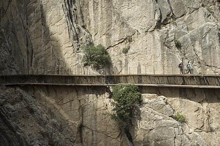 西班牙马拉加El Chorro Caminito del Ray走道的俯视图背景图片