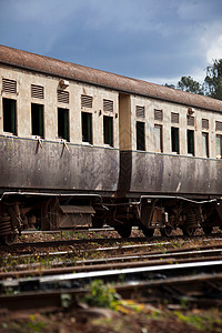 内罗毕铁路博物馆的旧火车客车背景图片