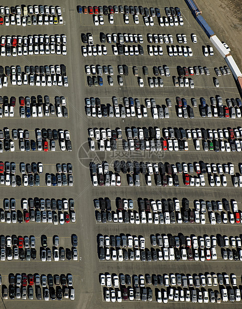 停车场汽车鸟瞰图图片