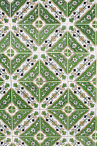 突尼斯El Jem传统瓷砖特写图片