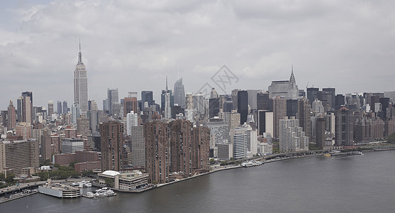 美国纽约曼哈顿和哈德逊河鸟瞰图背景图片