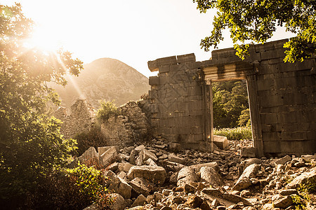 土耳其利西亚路奥林匹斯废墟景观图片