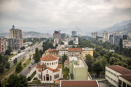 城市天际线萨拉热窝波斯尼亚和黑塞哥维那图片