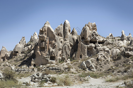土耳其安纳托利亚卡帕多西亚乌奇沙村岩层视图图片