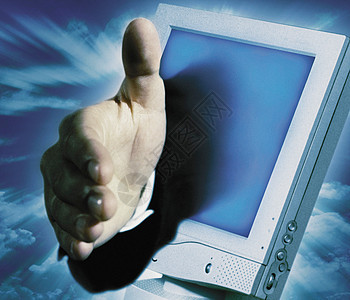 计算机握手背景图片