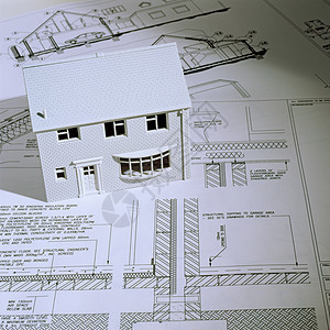 样板房和建筑蓝图图片