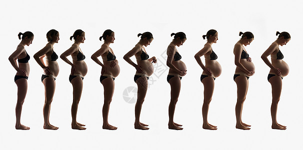 女子怀孕9个月过程图片