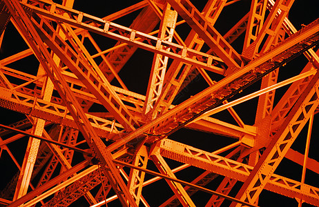 橙色大梁建筑框架高清图片素材