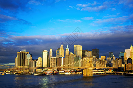 布鲁克林大桥和纽约天际线图片