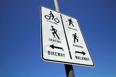 自行车道和人行道背景图片