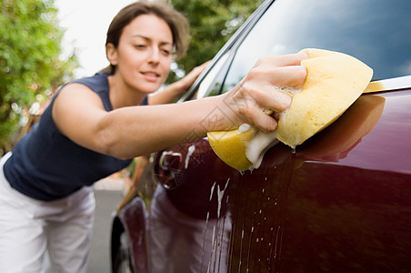 洗车器洗车的女人背景