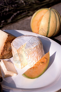 奶酪和甜瓜背景图片