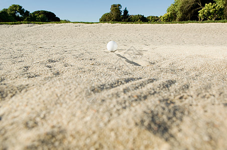 沙地里的高尔夫球背景图片