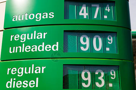 汽油价格绿色加油站高清图片