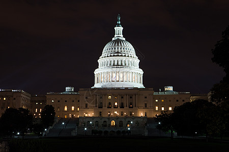 华盛顿夜景建筑美国晚上的国会大厦背景