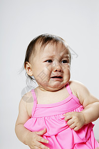 女婴哭泣的画像可爱的高清图片素材