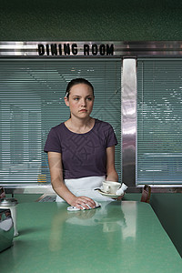 美国餐馆的女服务员图片