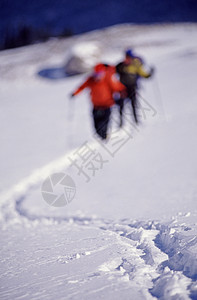 加拿大落基山脉的登山者图片