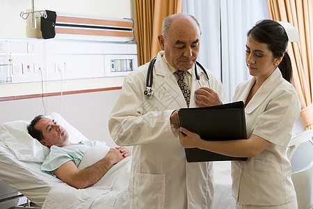 住院病人，医生和护士背景图片