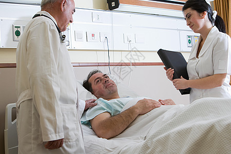 住院病人，医生和护士背景图片
