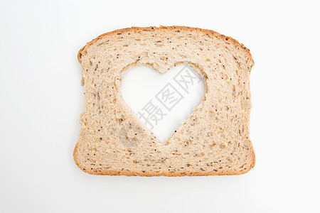 一片心形面包图片