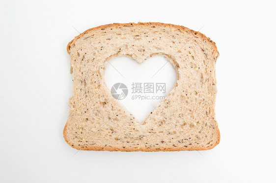 一片心形面包图片
